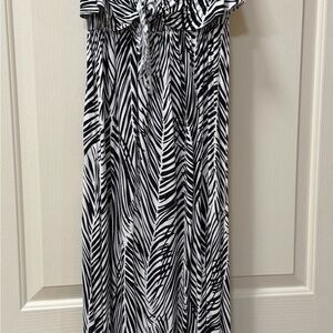Palm Print Maxi Dress for Maternity AND postpartum (breastfeeding friendly)